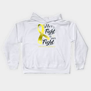 Spina Bifida Awareness HER FIGHT IS OUR FIGHT Kids Hoodie